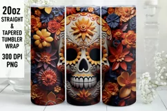 Halloween Tumbler Wrap | Halloween Skull | Halloween PNG Product Image 1