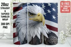 3D Eagle Tumbler Wrap | 3D Patriotic Tumbler Product Image 1