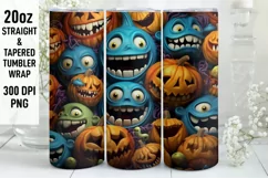 Halloween Tumbler Wrap | Halloween Pumpkin | Halloween PNG Product Image 1