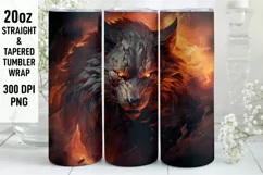 Halloween Tumbler Wrap | Halloween Wolf | Halloween PNG Product Image 1