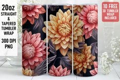 3D Flower Tumbler Wrap | 3D Tumbler wrap | 3d Sublimation Product Image 1