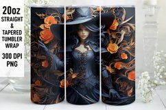 Halloween Tumbler Wrap |Halloween Witch | Halloween PNG Product Image 1