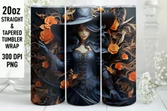 Halloween Tumbler Wrap |Halloween Witch | Halloween PNG Product Image 1