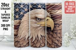 3D Eagle Tumbler Wrap | 3D Patriotic Tumbler Wrap Product Image 1
