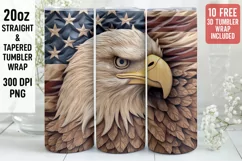 3D Eagle Tumbler Wrap | 3D Patriotic Tumbler Wrap Product Image 1