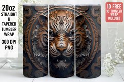 3D Lion Tumbler | 20oz Skinny Tumbler Sublimation Design Product Image 1