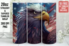 3D Eagle Tumbler Wrap | 3D Tumbler wrap | 3d Sublimation Product Image 1