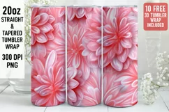 3D Flower Tumbler Wrap | 3D Tumbler wrap | 3d Sublimation Product Image 1