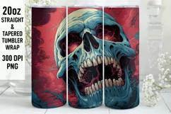 Halloween Tumbler Wrap |Halloween Skull | Halloween PNG Product Image 1