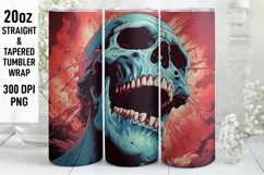 Halloween Tumbler Wrap | Halloween Skull| Halloween PNG Product Image 1