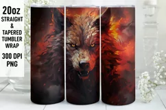 Halloween Tumbler Wrap | Halloween Wolf | Halloween PNG Product Image 1