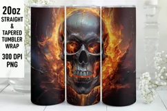 Halloween Tumbler Wrap | Halloween Skull | Halloween PNG Product Image 1