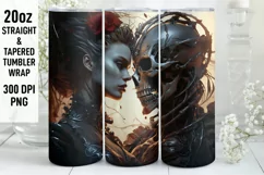 Halloween Tumbler Wrap | Halloween Couple Skull | Halloween Product Image 1