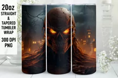 Halloween Tumbler Wrap | Halloween Skull | Halloween PNG Product Image 1