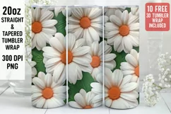 3D Flower Tumbler Wrap | 3D Tumbler wrap | 3d Sublimation Product Image 1
