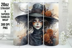 Halloween Tumbler Wrap | Halloween Witch | Halloween PNG Product Image 1