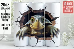 3D Turtle Tumbler Wrap | Skinny Tumbler Wrap Product Image 1