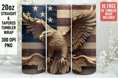 3D Eagle Tumbler Wrap | 3D Tumbler wrap | 3d Sublimation Product Image 1