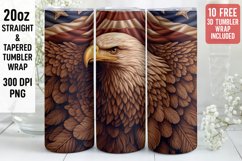 3D Eagle Tumbler Wrap | 3D Patriotic Tumbler Wrap | 3D Product Image 1