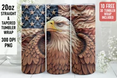 3D Eagle Tumbler Wrap | 3D Patriotic Tumbler Wrap Product Image 1