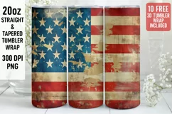 USA Flag Tumbler Wrap | 3D Tumbler wrap | 3d Sublimation Product Image 1