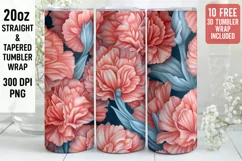 3D Flower Tumbler Wrap | 3D Tumbler wrap | 3d Sublimation Product Image 1