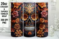 Halloween Tumbler Wrap | Halloween Skull | Halloween PNG Product Image 1