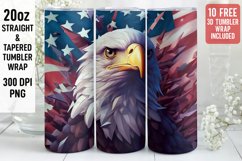 3D Eagle Tumbler Wrap | 3D Patriotic Tumbler Wrap | 3D Product Image 1