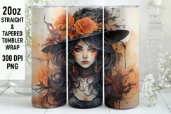 Halloween Tumbler Wrap | Halloween Witch | Halloween PNG Product Image 1
