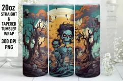 Halloween Tumbler Wrap | Halloween Zombies | Halloween PNG Product Image 1