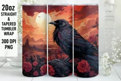 Halloween Tumbler Wrap | Halloween Raven | Halloween PNG Product Image 1