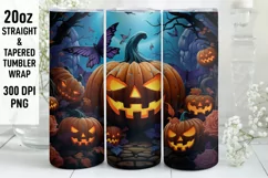 Halloween Tumbler Wrap | Halloween Pumpkin | Halloween PNG Product Image 1