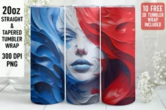 3D Tumbler Wrap | 3D Patriotic Tumbler Wrap Product Image 1