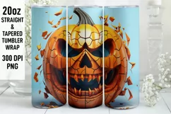 Halloween Tumbler Wrap | Halloween Pumpkin | Halloween PNG Product Image 1