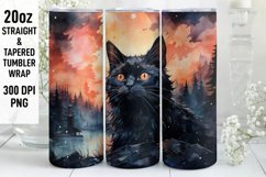 Halloween Tumbler Wrap | Halloween Cat | Halloween PNG Product Image 1