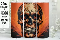 Halloween Tumbler Wrap | Halloween Skull | Halloween PNG Product Image 1