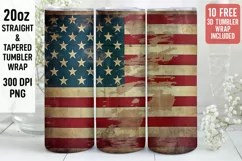 USA Flag Tumbler Wrap | 3D Tumbler wrap | 3d Sublimation Product Image 1