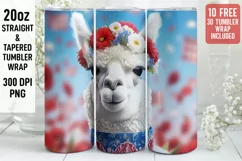 3D Lama Tumbler Wrap | 3D Tumbler wrap | 3d Sublimation Product Image 1