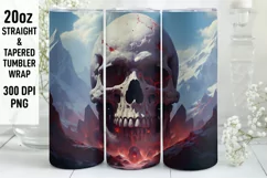 Halloween Tumbler Wrap | Halloween Skull | Halloween PNG Product Image 1