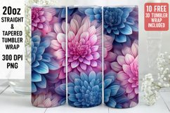 3D Flower Tumbler Wrap | 3D Tumbler wrap | 3d Sublimation Product Image 1