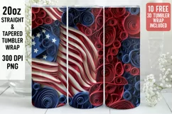 3D USA Flag Tumbler Wrap | 3D Tumbler wrap | 3d Sublimation Product Image 1
