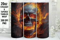 Halloween Tumbler Wrap | Halloween Skull | Halloween PNG Product Image 1
