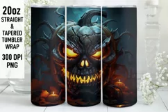 Halloween Tumbler Wrap | Halloween Pumpkin | Halloween PNG Product Image 1