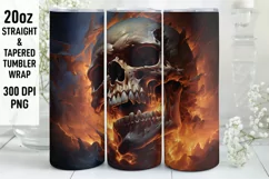 Halloween Tumbler Wrap | Halloween Skull | Halloween PNG Product Image 1