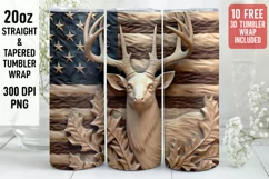 3D Deer Tumbler Wrap | 3D Patriotic Tumbler Wrap Product Image 1