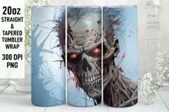 Halloween Tumbler Wrap | Halloween Zombie | Halloween PNG Product Image 1