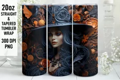 Halloween Tumbler Wrap | Halloween Witch | Halloween PNG Product Image 1