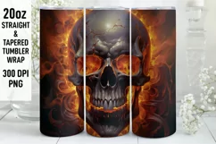 Halloween Tumbler Wrap | Halloween Skull | Halloween PNG Product Image 1