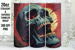 Halloween Tumbler Wrap | Halloween Skull | Halloween PNG Product Image 1