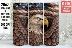 3D Eagle Tumbler Wrap | 3D Patriotic Tumbler Product Image 1